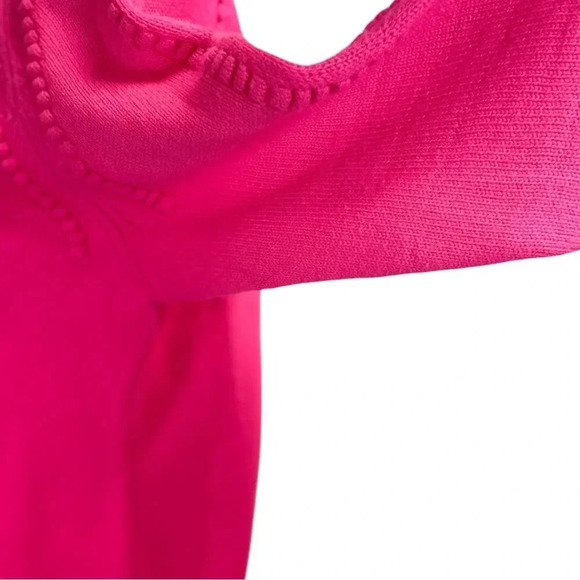 Sail to Sable crewneck sweater, hot pink pompoms pullover cashmere wool blend - Picture 8 of 16